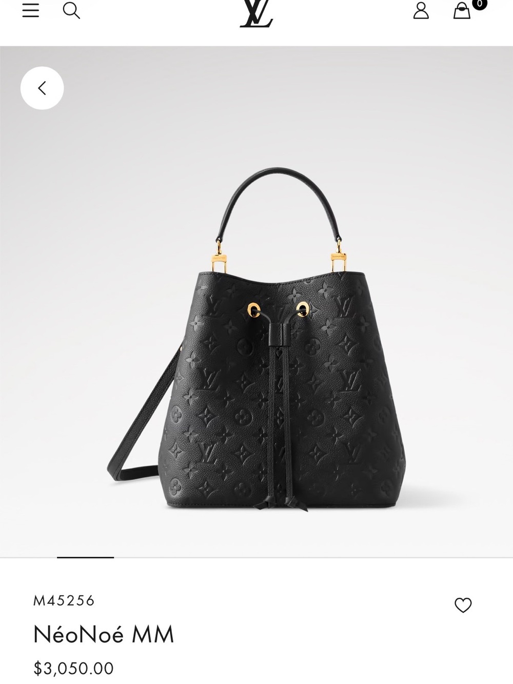 Louis Vuitton Black Embossed Monogram Bucket Bag with Gold Hardware